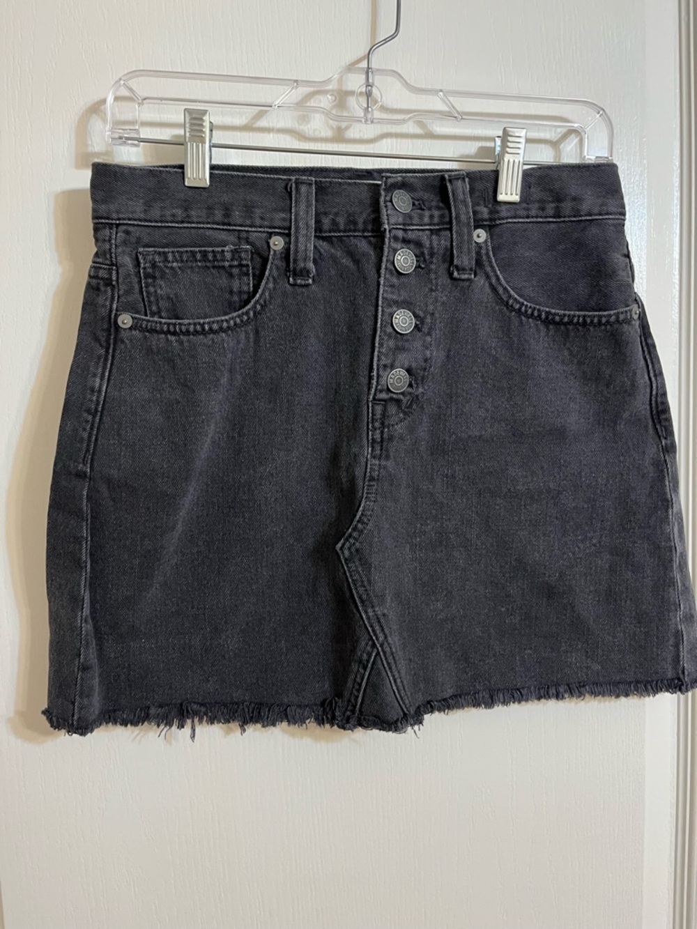 Madewell Black Denim Mini Skirt